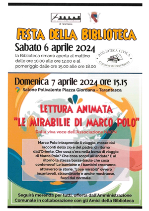 FESTA DELLA BIBLIOTECA  + LETTURA ANIMATA " LE MIRABILIE DI MARCO POLO"