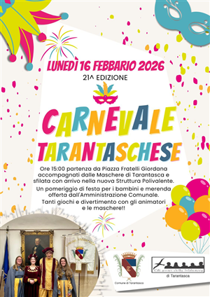 Grande festa alla Corte di Cavalier Caranta e Madama Tarantasia - Torna il carnevale dei bambini e dei ragazzi a Tarantasca