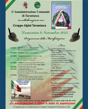 4 novembre: giornata dell’Unità Nazionale e delle Forze Armate
