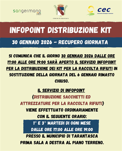 InfoPoint Distribuzione Kit - Recupero giornata